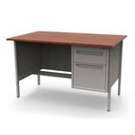 ESCRITORIO SECRETARIAL METALICO 120X75 M C/PED 2 GAVETAS NOGAL/ARENA