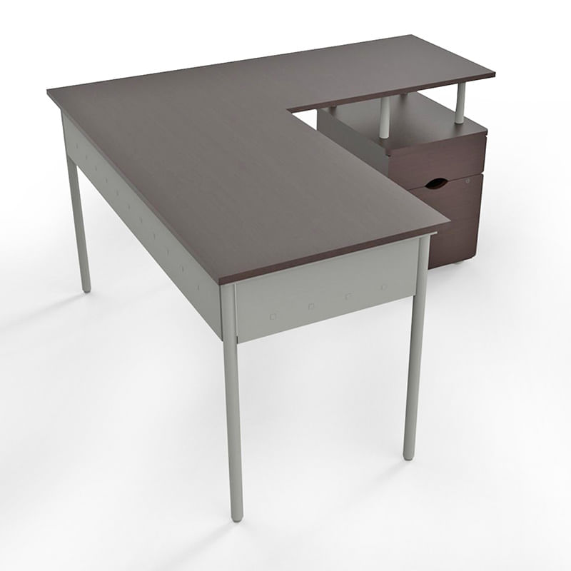 10390 - ESCRITORIO TIPO L THORINO CON ARCHIVERO WENGUE 1 40 X 1 40