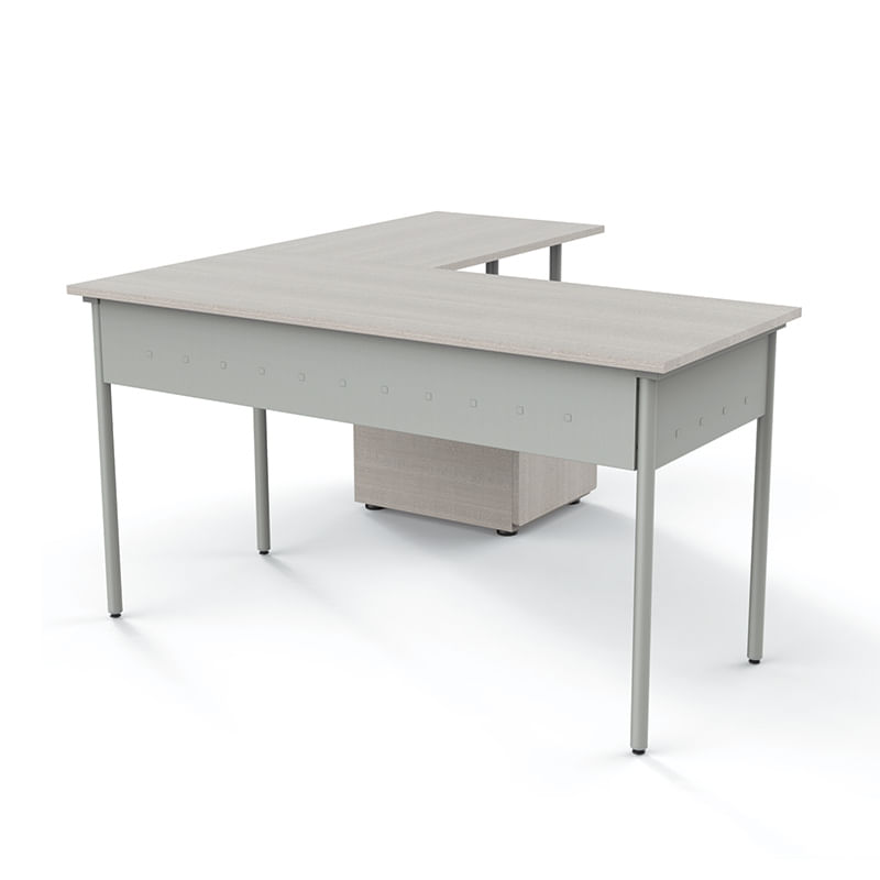 ESCRITORIO TIPO L THORINO CON ARCHIVERO CENIZO 140 X 140
