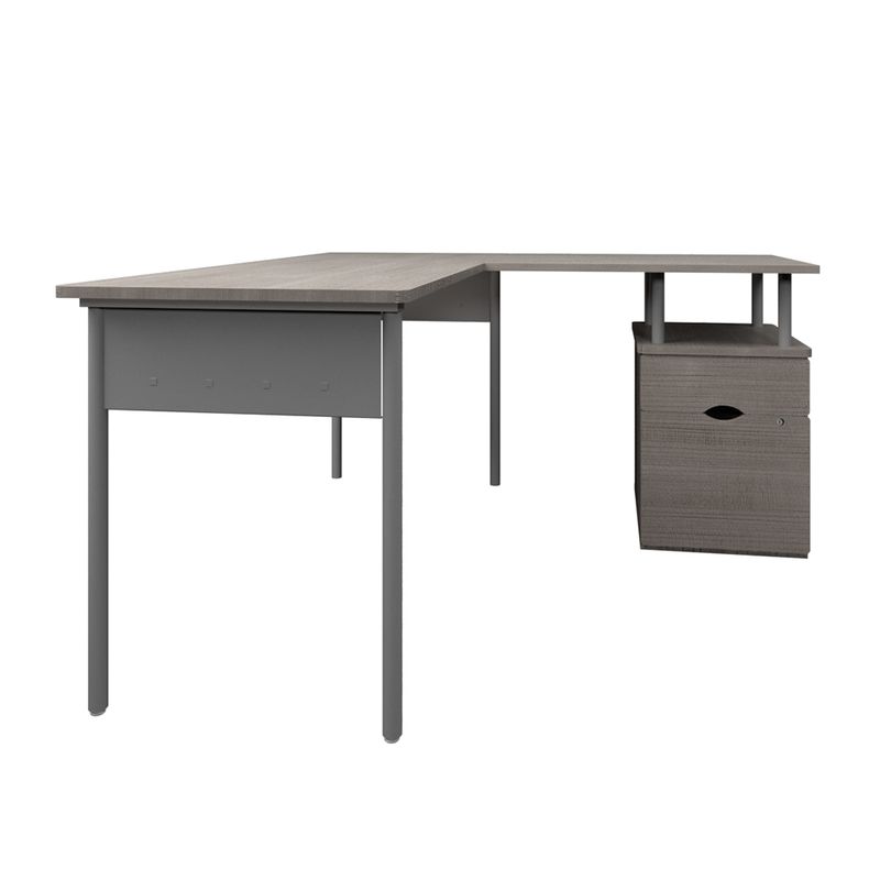 ESCRITORIO TIPO L THORINO CON ARCHIVERO CENIZO 140 X 140