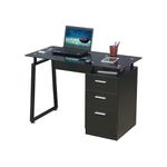 ESCRITORIO PARA COMPUTADORA CON ARCHIVERO NEGRO CUB CRISTAL