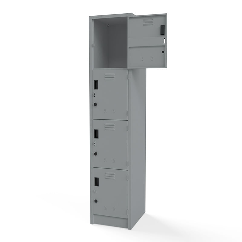 21878 - LOCKER EKO 4 PTAS  GRIS ACERO S/CHAPA C/PORTACANDADO
