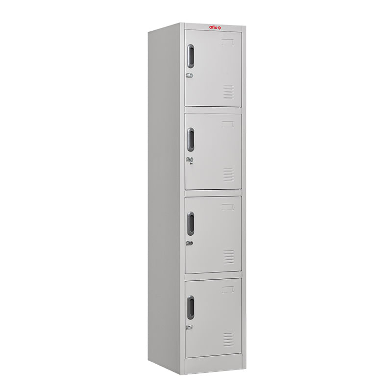 12530 - LOCKER 4 PTAS 185X38X45 CM C/PORTACANDADO GRIS ACERO