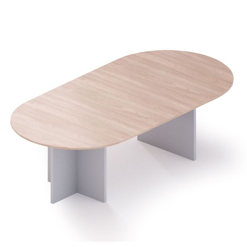 9937 - MESA DE JUNTA OVAL 2 40 MT ROBLE /GRIS