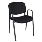 12627 - SILLA VISITA CON BRAZOS TELA ISO NEGRO