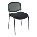 12731 - SILLA VISITA SIN BRAZOS TELA Y MALLA ELLITICO NEGRA