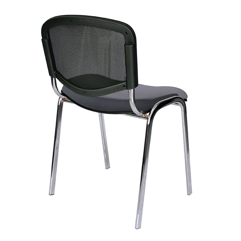 22001 - SILLA VISITA SIN BRAZOS TELA Y MALLA ELLITICO NEGRA