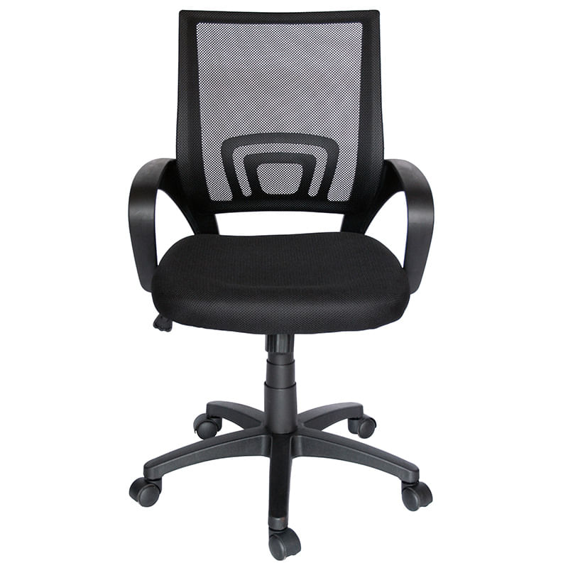 12171 - SILLA SECRETARIAL CON BRAZOS MALLA ECOCHAIR NEGRO