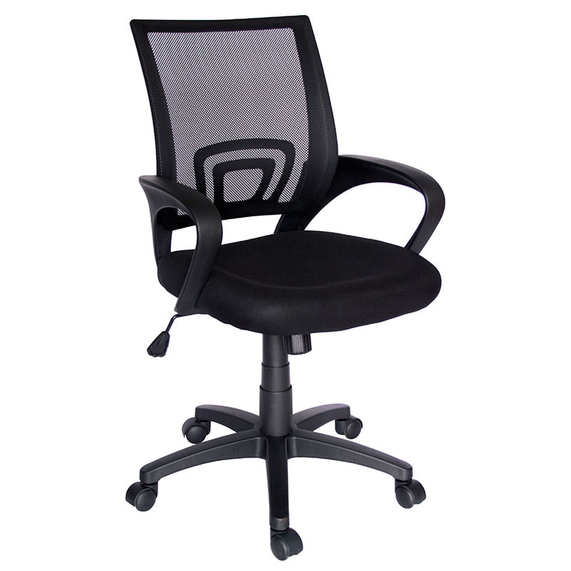 22040 - SILLA SECRETARIAL CON BRAZOS MALLA ECOCHAIR NEGRO