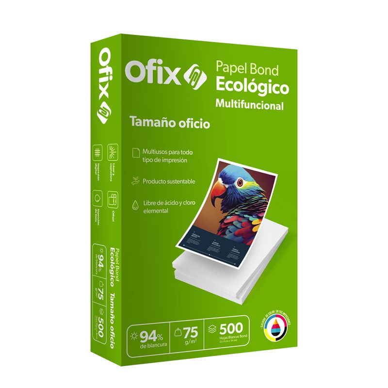 13150 - PAPEL OFIX ECOLOGICO OFICIO BLANCO 37K C/500HJS