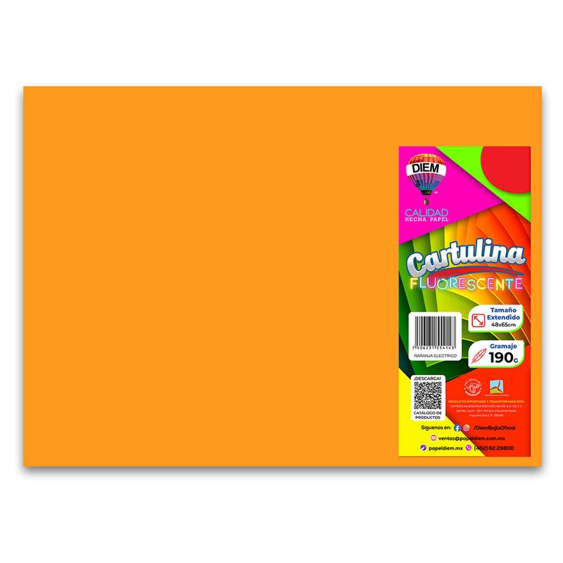 9532 - CARTULINA FLUORESCENTE PAPAYA (ORO) 48X66CM 200G
