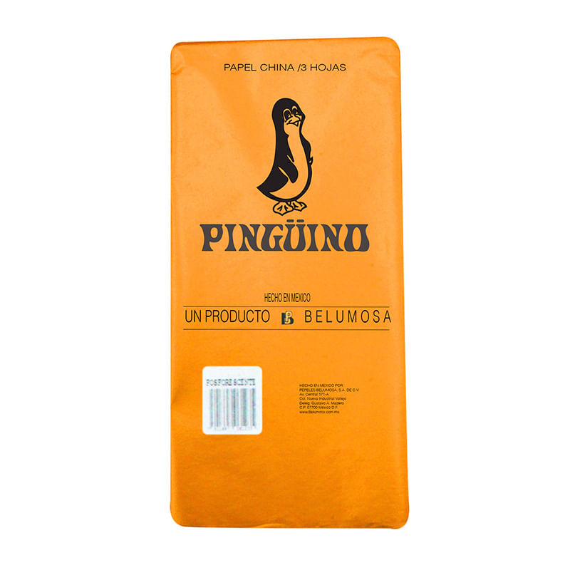 12151 - PAPEL CHINA NARANJA FLUORESCENTE 50X75CM CON 3