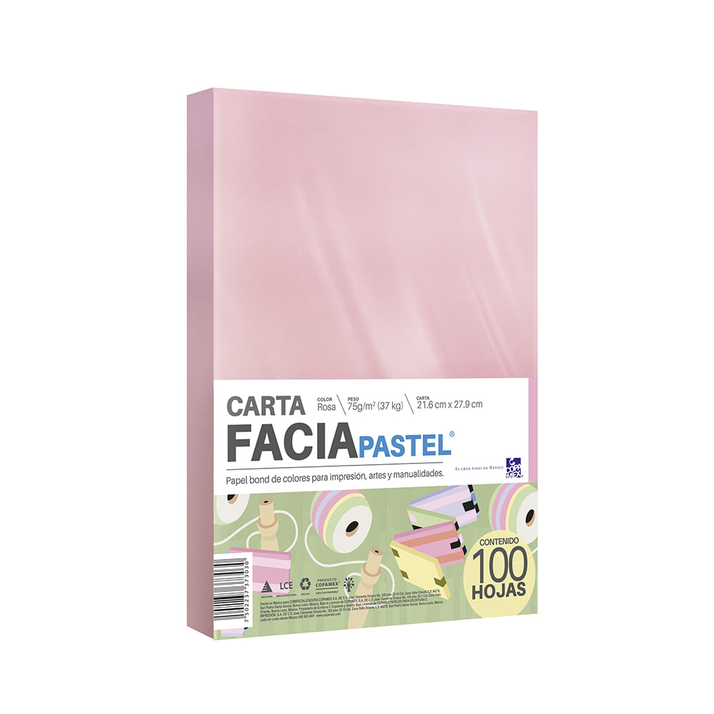 Papel Carta Pastel Rosa 37K C/100Hjs E8032075011A3Ie