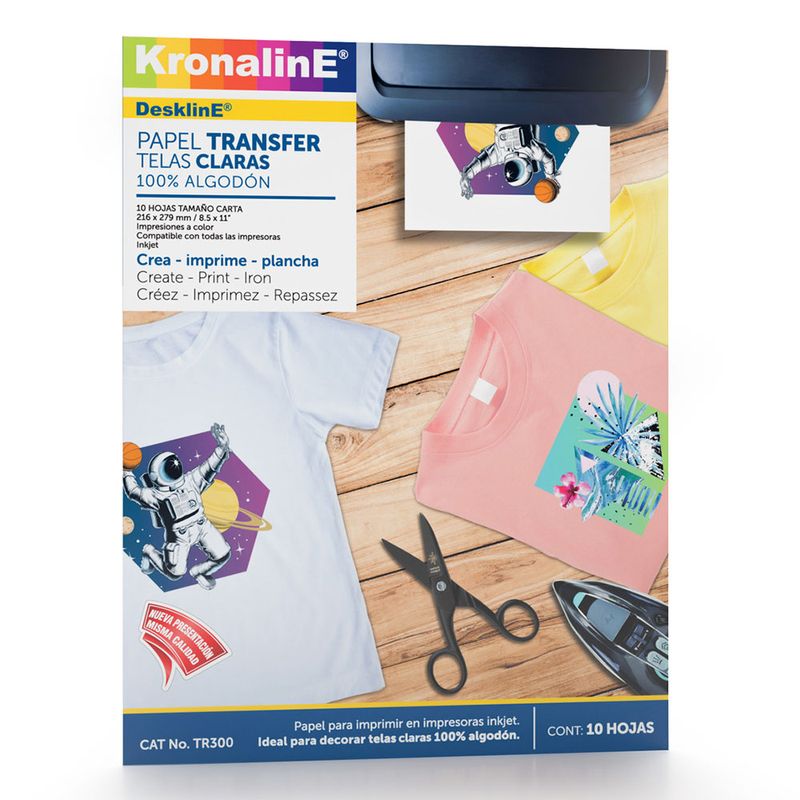 13429 - PAPEL TRANSFER CARTA PARA TELAS CLARAS C/10HJS