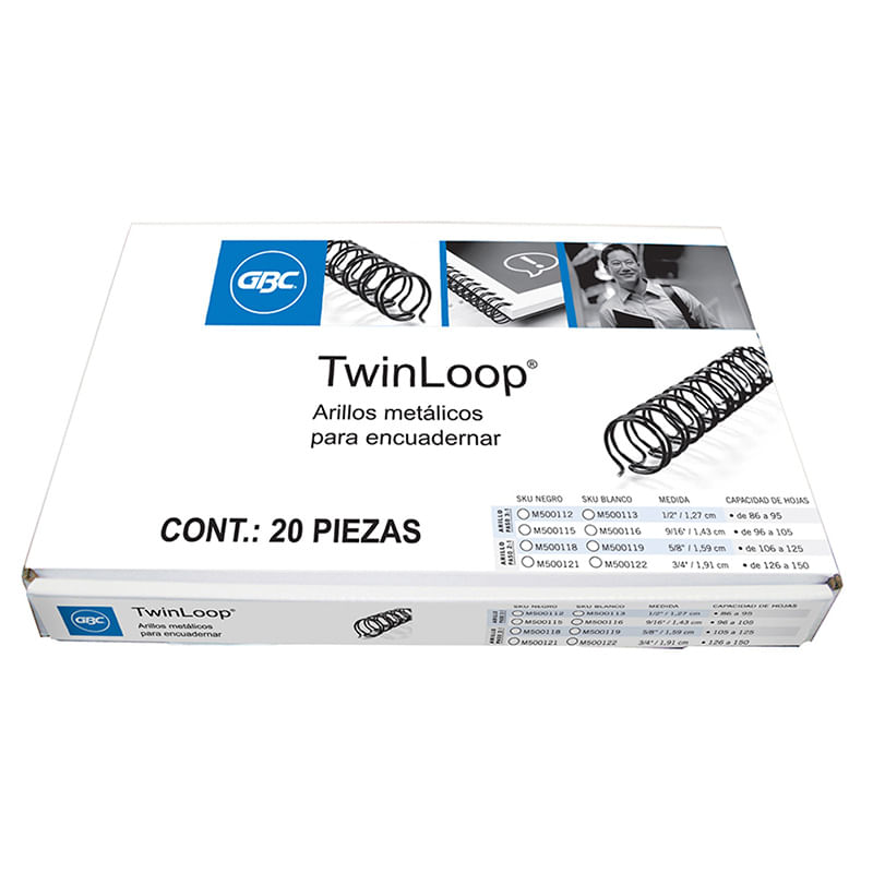 11554 - ARILLO METALICO 3/4" NEGRO 20PZAS TWIN LOOP