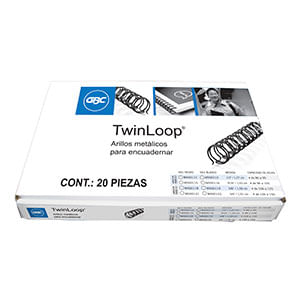 11627 - ARILLO METALICO 9/16" NEGRO 20PZAS TWIN LOOP