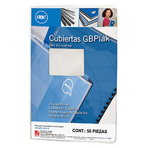 8926 - CUBIERTA PLASTICA OFICIO RAYADA TRANSPARENTE 25 JUEGOS GBPLAK