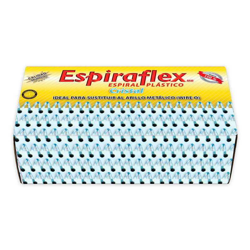 10519 - ESPIRAL PLASTICO 10MM CRISTAL CON 100PZAS ESPIRAFLEX