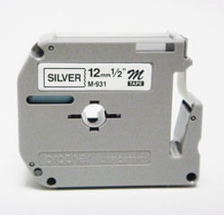 10775 - CINTA PARA ROTULADOR PT-100/110/85/90 NGRO/PLATA 12MM