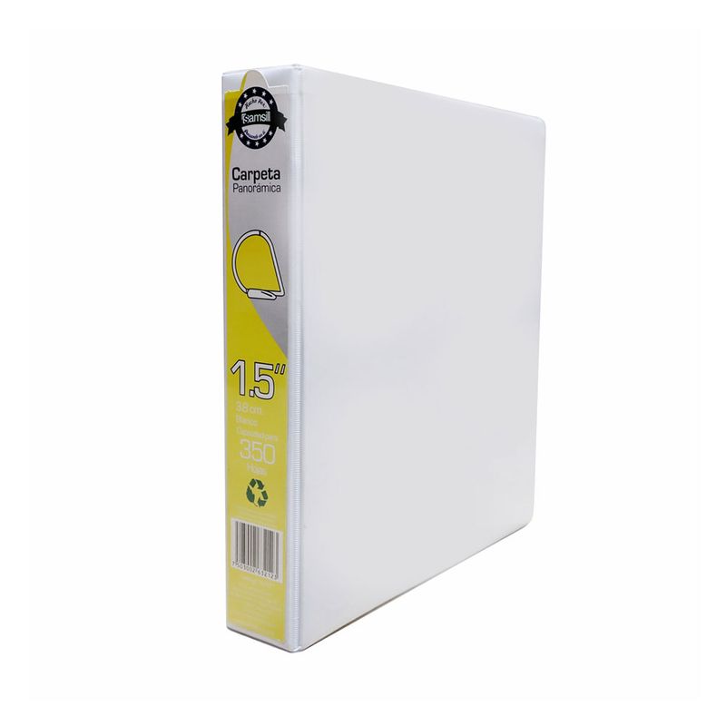 8569 - CARPETA ARILLO 1 5" D BLANCA CON VENTANA SAMSILL