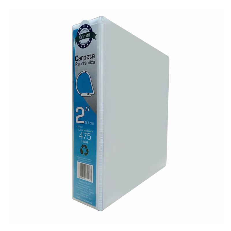 8576 - CARPETA ARILLO 2" D BLANCA CON VENTANA SAMSILL