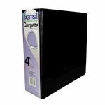 8620 - CARPETA ARILLO 4" D NEGRA CON VENTANA SAMSILL