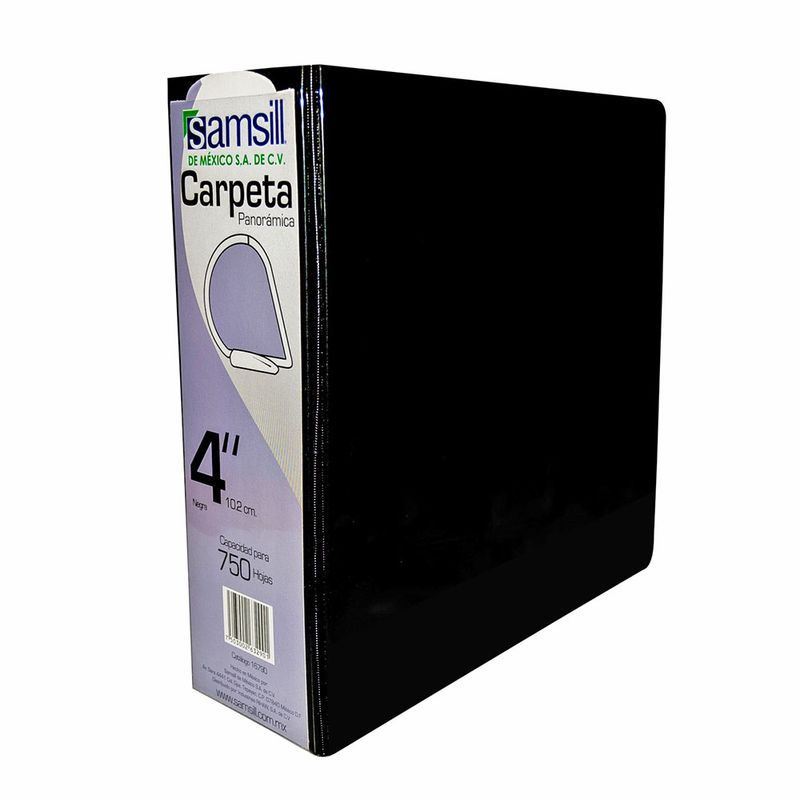 8620 - CARPETA ARILLO 4" D NEGRA CON VENTANA SAMSILL