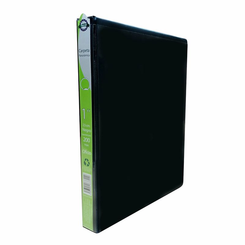 8568 - CARPETA ARILLO 1" OFICIO NEGRA CON VENTANA SAMSILL