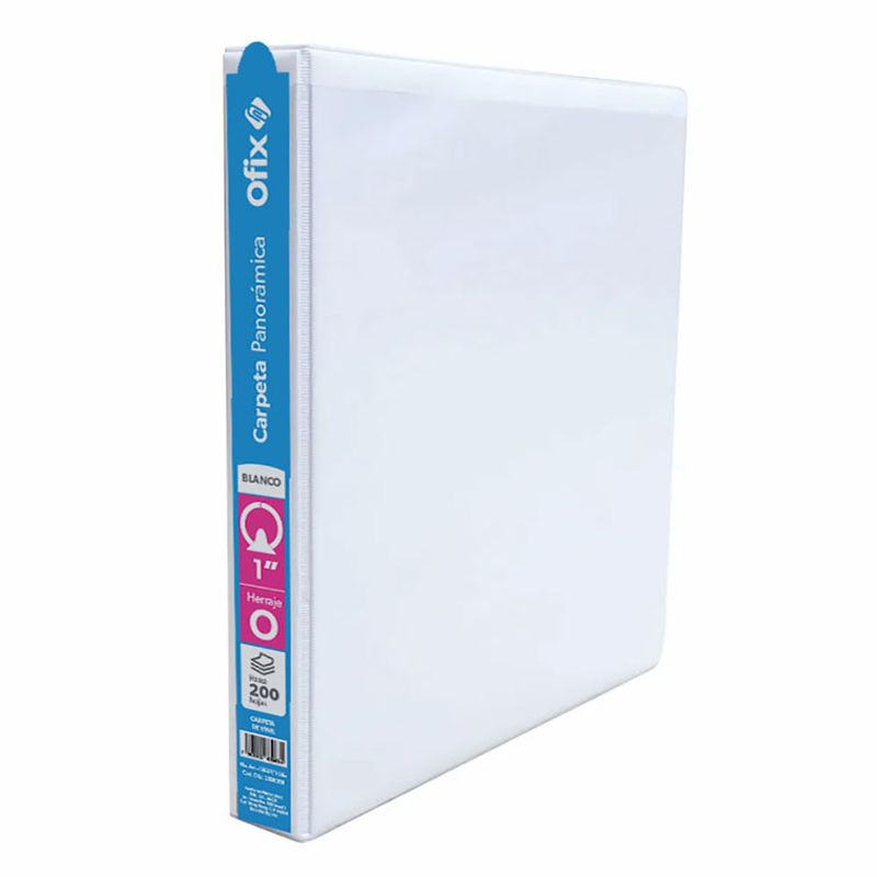 CARPETA ARILLO 1"  O BLANCA CON VENTANA OFIX