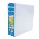 8582 - CARPETA ARILLO 3" D BLANCA CON VENTANA OFIX