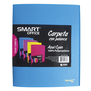 8775 - CARPETA PLASTICA CARTA CON PALANCA  AZUL CYAN