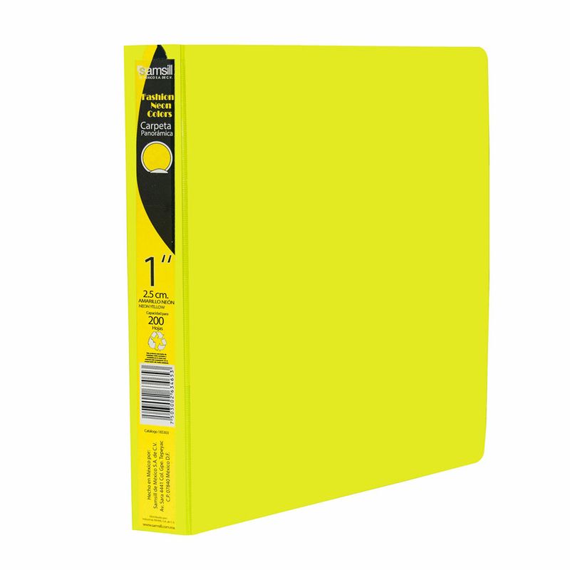 8518 - CARPETA ARILLO 1" O AMARILLO NEON CON VENTANA SAMSILL