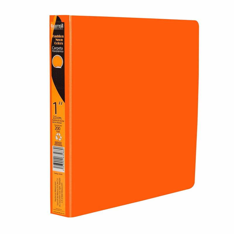 8559 - CARPETA ARILLO 1" O NARANJA NEON CON VENTANA SAMSILL