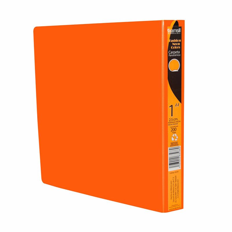 22368 - CARPETA ARILLO 1" O NARANJA NEON CON VENTANA SAMSILL