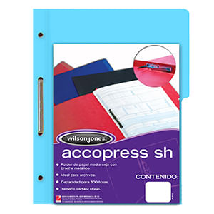 8489 - CARPETA ACCOPRESS OFICIO CON BROCHE AZUL CLARO MEDIA CEJA