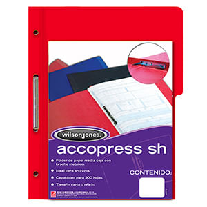 Carpeta Accopress Oficio Con Broche Rojo Media Ceja P4568