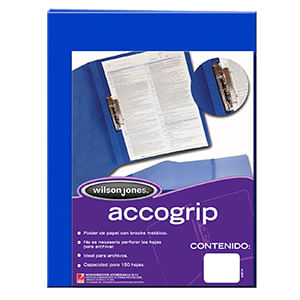 8447 - CARPETA ACCOGRIP OFICIO CON PALANCA  AZUL OSCURO