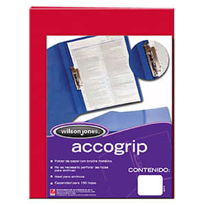 8452 - CARPETA ACCOGRIP OFICIO CON PALANCA ROJO