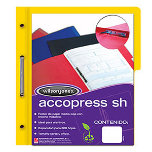 8454 - CARPETA ACCOPRESS CARTA CON BROCHE AMARILLO