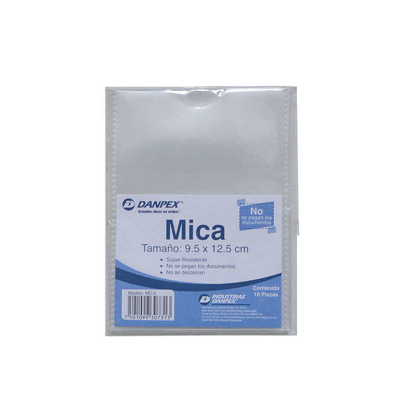 8662 - MICA CREDENCIAL No 5 9 X 12 CM  CON 10 PZAS