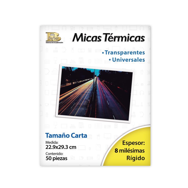 29346 - MICA TERMICA CARTA  22 9X29 3CM 50PZAS (8 MIL)