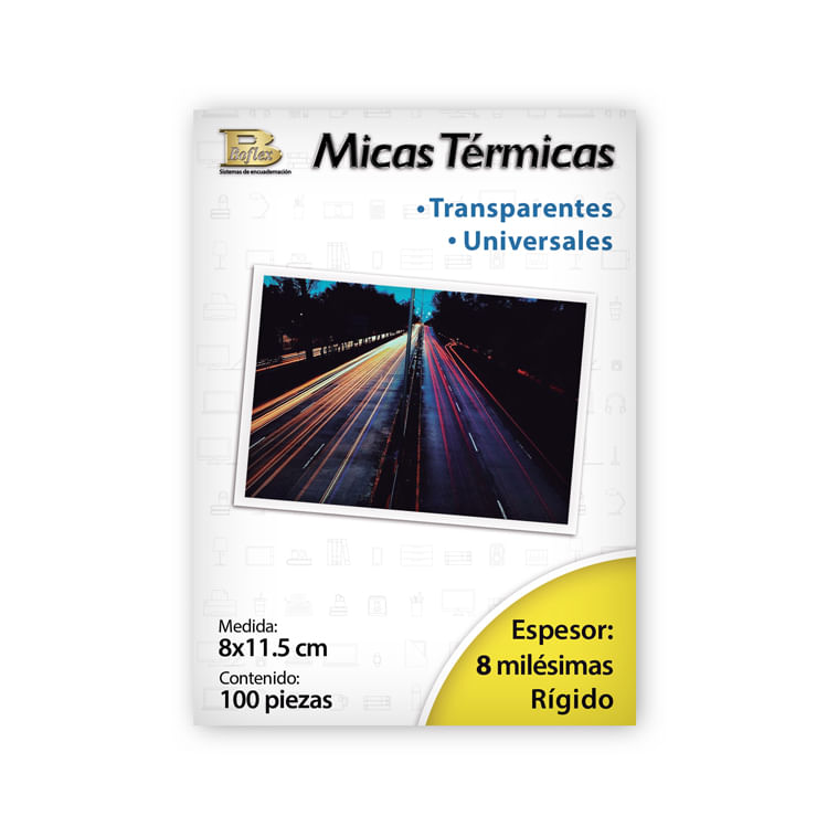 29350 - MICA TERMICA PARA CREDENCIAL 11 5X8CM 100PZAS (8MIL)