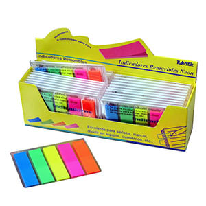 22544 - BANDERAS 1 2X4 5CM 5 COLORES NEON 125HJS