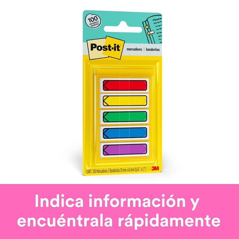 45853 - MINIBANDERITAS CON DESPACHADOR 140HJS COLORES NEON