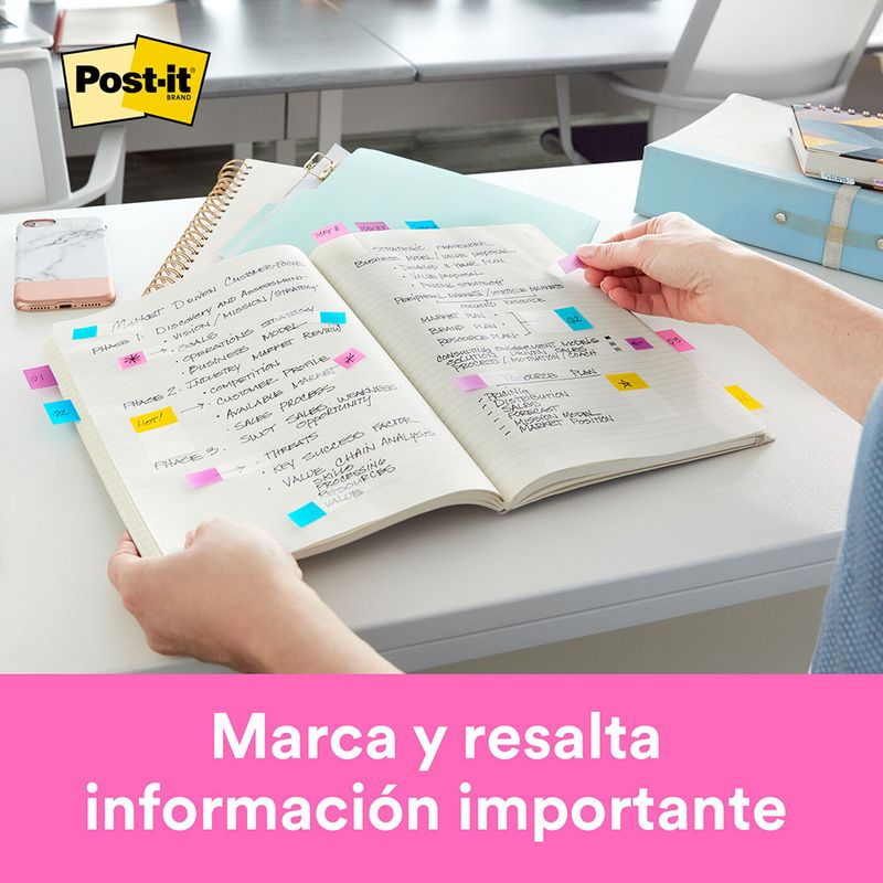 45856 - MINIBANDERITAS CON DESPACHADOR 140HJS COLORES NEON