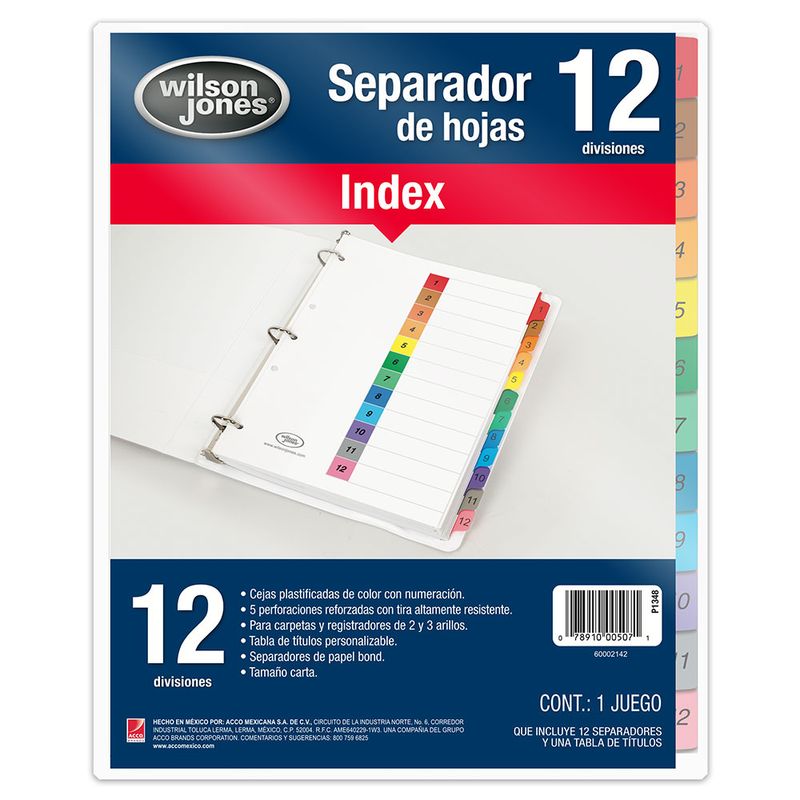 10225 - SEPARADOR 12DIV CARTA NUMERICO WJ