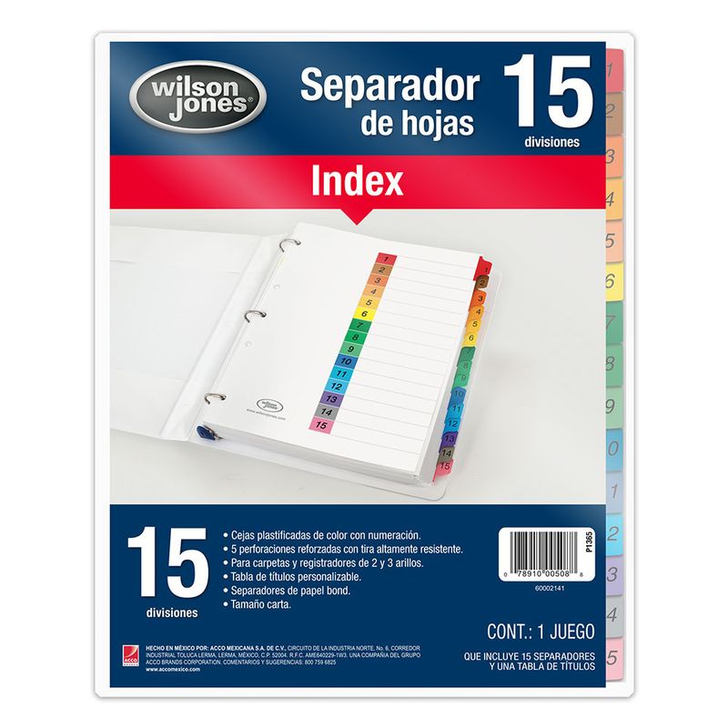 10232 - SEPARADOR 15DIV CARTA NUMERICO WJ