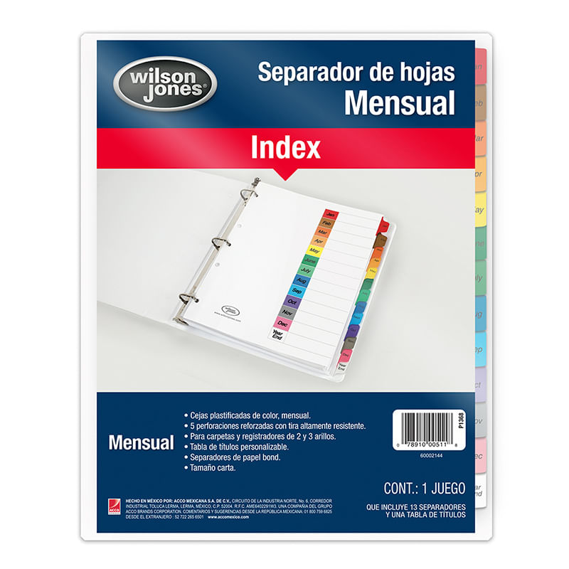 10224 - SEPARADOR 12DIV CARTA MENSUAL WJ