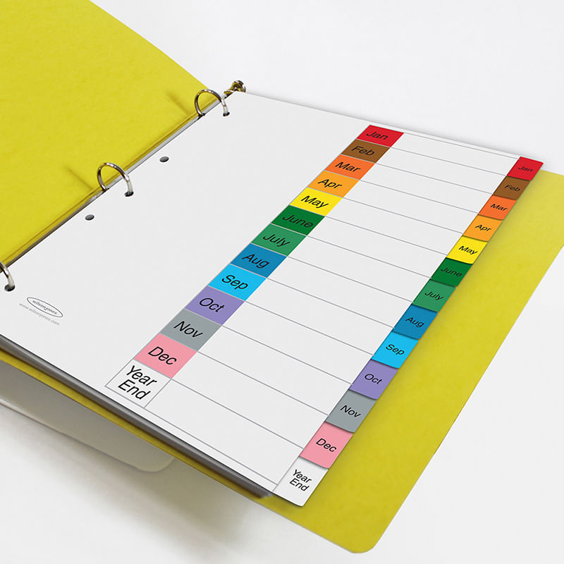 22550 - SEPARADOR 12DIV CARTA MENSUAL WJ