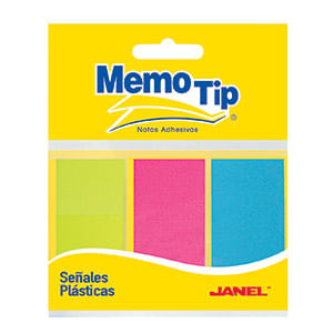 11900 - BANDERITAS 3 COLORES NEON 1X1 69" MEMOTIP